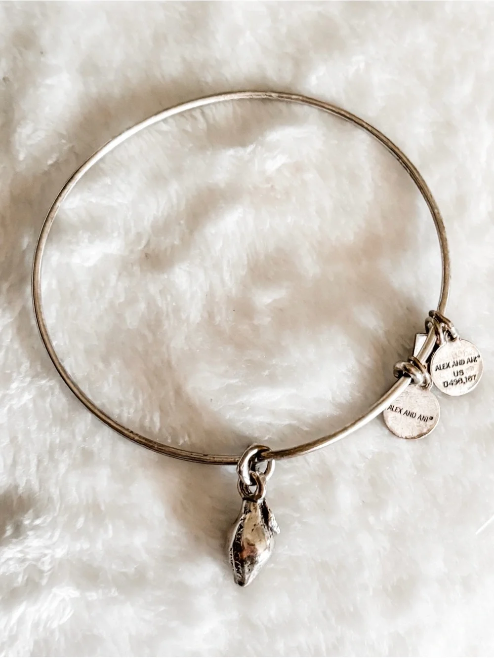 Alex and Ani ‘Zest For Life’ Lemon Charm Bangle Bracelet - Silver